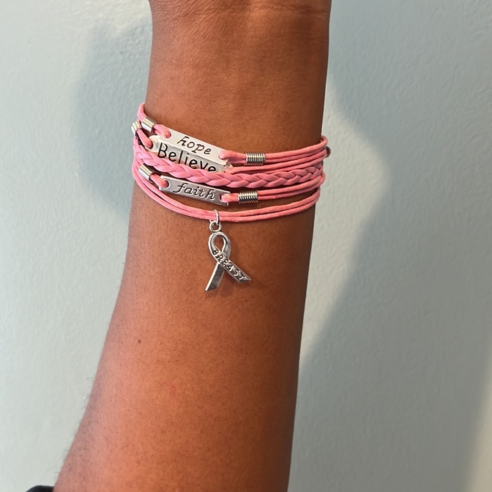 Breast cancer survivor/ hope, believe, faith bracelet charm - Picture 7 of 7
